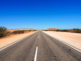 long Australian road in the middle of nowhere - Australia - streets
