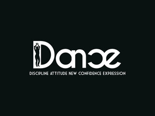 Fototapeta na wymiar Black dance letter logo and dance full form eps 10 file