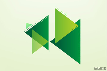 Green theme. Abstract background. Abstract triangular shapes, lines, and shadows in space. EPS 10, free vector