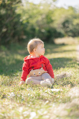 little baby in forest