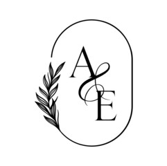 ea, ae, Elegant Wedding Monogram, Wedding Logo Design, Save The Date Logo