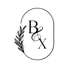 xb, bx, Elegant Wedding Monogram, Wedding Logo Design, Save The Date Logo