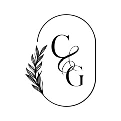 gc, cg, Elegant Wedding Monogram, Wedding Logo Design, Save The Date Logo