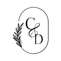 dc, cd, Elegant Wedding Monogram, Wedding Logo Design, Save The Date Logo