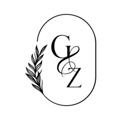 zg, gz, Elegant Wedding Monogram, Wedding Logo Design, Save The Date Logo