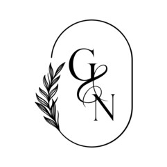ng, gv, Elegant Wedding Monogram, Wedding Logo Design, Save The Date Logo