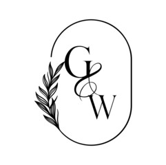 wg, gw, Elegant Wedding Monogram, Wedding Logo Design, Save The Date Logo