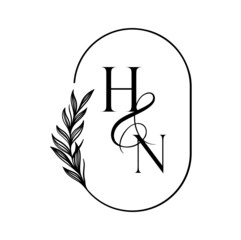 nh, hv, Elegant Wedding Monogram, Wedding Logo Design, Save The Date Logo