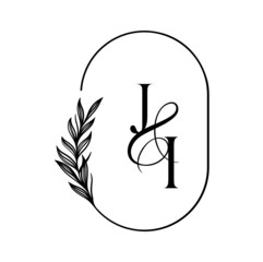 ij, ji, Elegant Wedding Monogram, Wedding Logo Design, Save The Date Logo