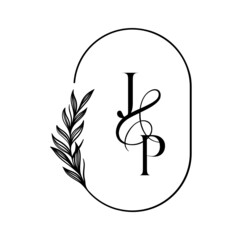 pj, jp, Elegant Wedding Monogram, Wedding Logo Design, Save The Date Logo