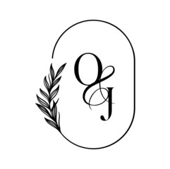 jo, oj, Elegant Wedding Monogram, Wedding Logo Design, Save The Date Logo