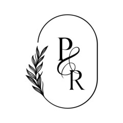 rp, pr, Elegant Wedding Monogram, Wedding Logo Design, Save The Date Logo