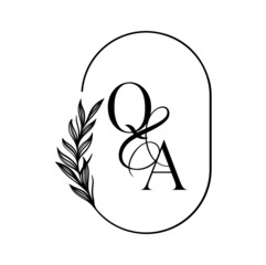 aq, qa, Elegant Wedding Monogram, Wedding Logo Design, Save The Date Logo