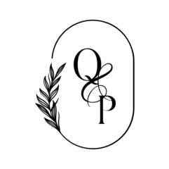 pq, qp, Elegant Wedding Monogram, Wedding Logo Design, Save The Date Logo