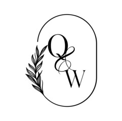 wq, qw, Elegant Wedding Monogram, Wedding Logo Design, Save The Date Logo