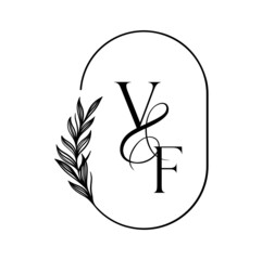 fv, vf, Elegant Wedding Monogram, Wedding Logo Design, Save The Date Logo