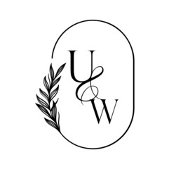 wu, uw, Elegant Wedding Monogram, Wedding Logo Design, Save The Date Logo