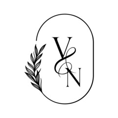 nv, vv, Elegant Wedding Monogram, Wedding Logo Design, Save The Date Logo