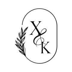 kx, xk, Elegant Wedding Monogram, Wedding Logo Design, Save The Date Logo