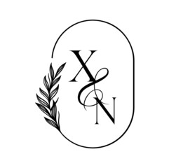 nx, xv, Elegant Wedding Monogram, Wedding Logo Design, Save The Date Logo