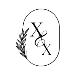xx, xx, Elegant Wedding Monogram, Wedding Logo Design, Save The Date Logo
