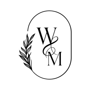 mw, wm, Elegant Wedding Monogram, Wedding Logo Design, Save The Date Logo