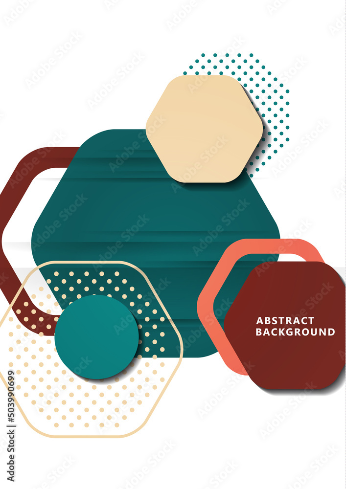 Aufkleber bright abstract background of rounded multi-colored hexagons, dots, circles. business presentation t