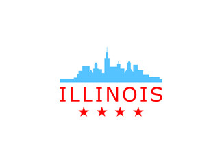 Illinois logo  design, Illinois logo city icon, Illinois map, Illinois city logo