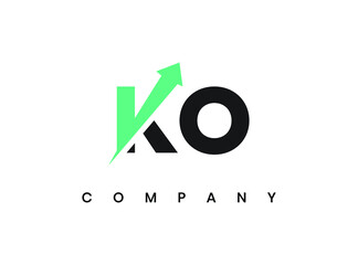 Fototapeta ko marketing logo design, ko letter logo, ko grow logo, k grow logo, ok logo design, business grow logo design obraz