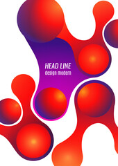 Colored gradient bubbles and rounded geometric shapes, fluid on white. Geometric minimal abstract background for wallpaper, banner, background, landing page. Vector