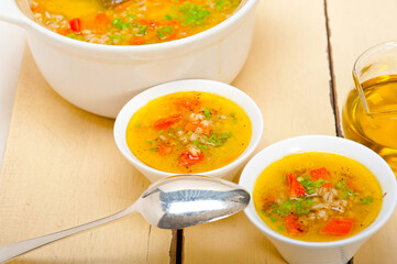 Syrian barley broth soup Aleppo style