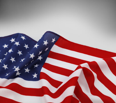 American flag on grey background