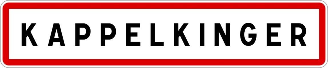 Obraz premium Panneau entrée ville agglomération Kappelkinger / Town entrance sign Kappelkinger