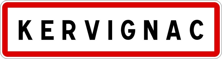 Panneau entrée ville agglomération Kervignac / Town entrance sign Kervignac