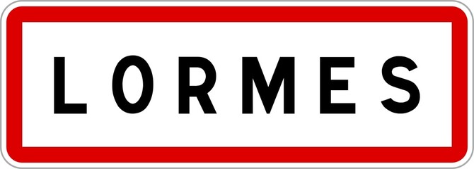 Panneau entrée ville agglomération Lormes / Town entrance sign Lormes