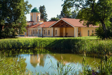 Obraz premium Village of Stepanovskoe-Volosovo. Russia, Tver region. Household yard of the Kurakin Estate