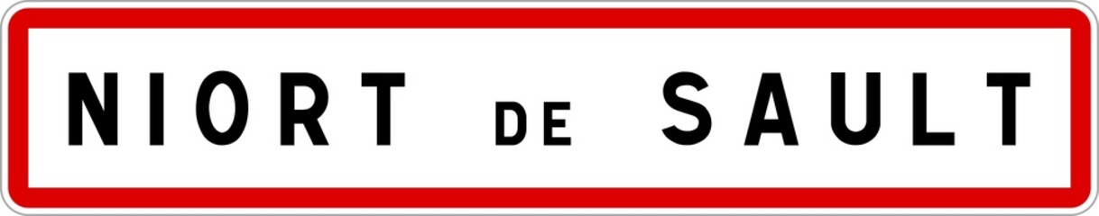 Panneau entrée ville agglomération Niort-de-Sault / Town entrance sign Niort-de-Sault
