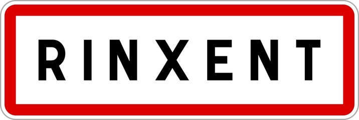 Obraz premium Panneau entrée ville agglomération Rinxent / Town entrance sign Rinxent