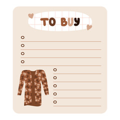 Cozy scrapbook templates for planner (notes, to do, to buy and other) with hygge autumn clip arts of seasonal clothes, drinks, decor. With editable illustrations. For school, university schedule.