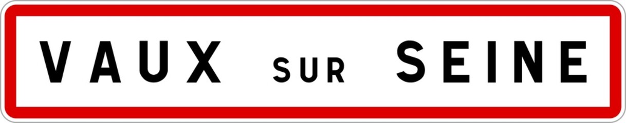 Panneau entrée ville agglomération Vaux-sur-Seine / Town entrance sign Vaux-sur-Seine