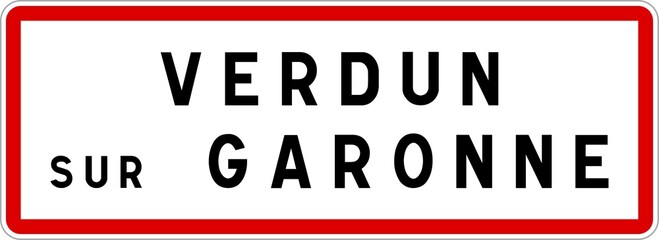 Panneau entrée ville agglomération Verdun-sur-Garonne / Town entrance sign Verdun-sur-Garonne