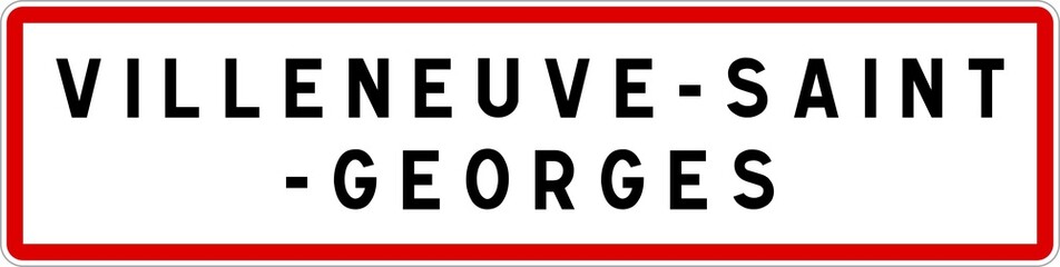 Panneau entrée ville agglomération Villeneuve-Saint-Georges / Town entrance sign Villeneuve-Saint-Georges