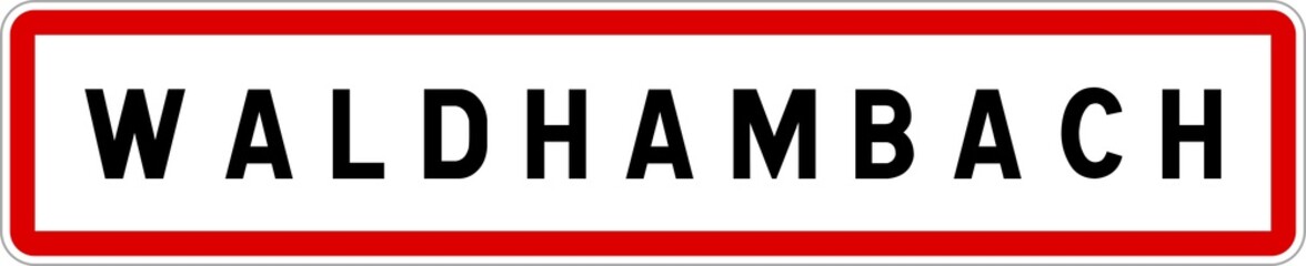 Panneau entrée ville agglomération Waldhambach / Town entrance sign Waldhambach
