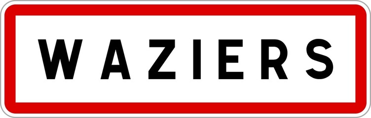 Panneau entrée ville agglomération Waziers / Town entrance sign Waziers