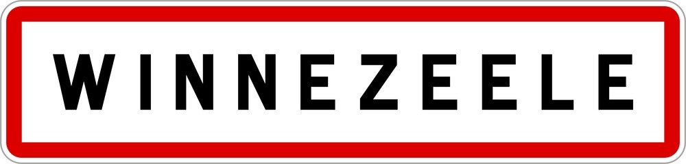 Panneau entrée ville agglomération Winnezeele / Town entrance sign Winnezeele