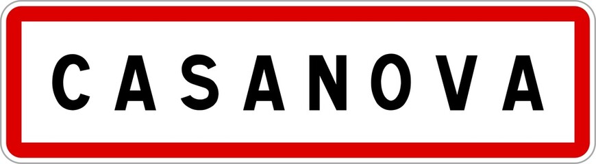 Panneau entrée ville agglomération Casanova / Town entrance sign Casanova