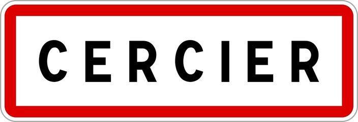 Panneau entrée ville agglomération Cercier / Town entrance sign Cercier