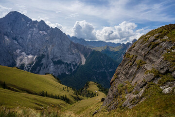 Fototapeta na wymiar View of the Marmolada massif. Dolomites. Italy.