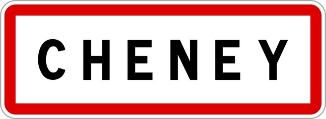Panneau entrée ville agglomération Cheney / Town entrance sign Cheney