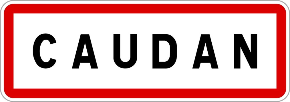 Panneau entr&eacute;e ville agglom&eacute;ration Caudan / Town entrance sign Caudan